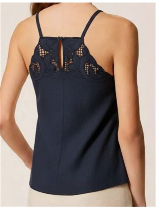 TOP WITH EMBROIDERY TWIN SET | 261TP231113172 BLUE NIGHT